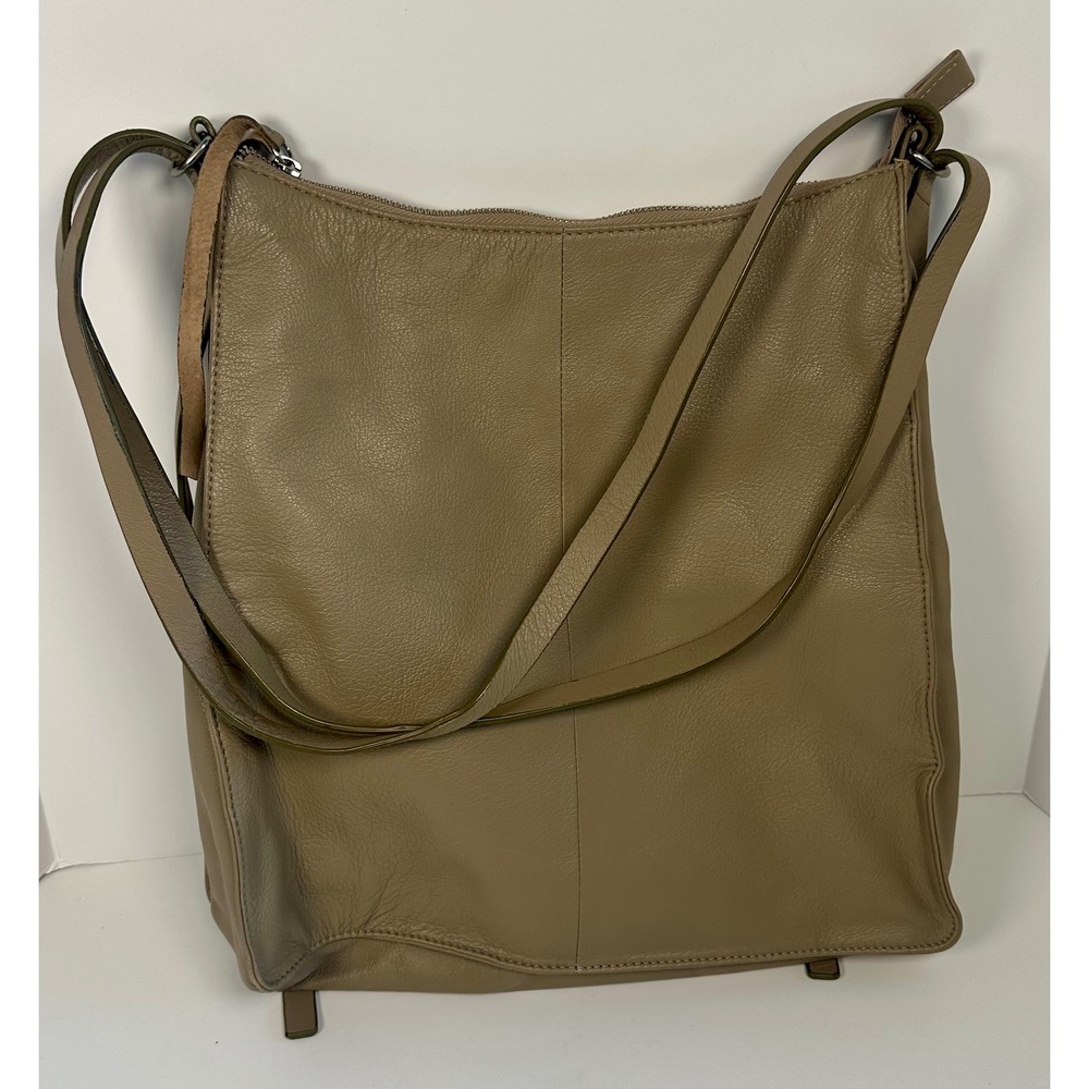 Lucky‎ Brand Taupe Pebble Leather Crossbody Women's Boho Hobo Bag